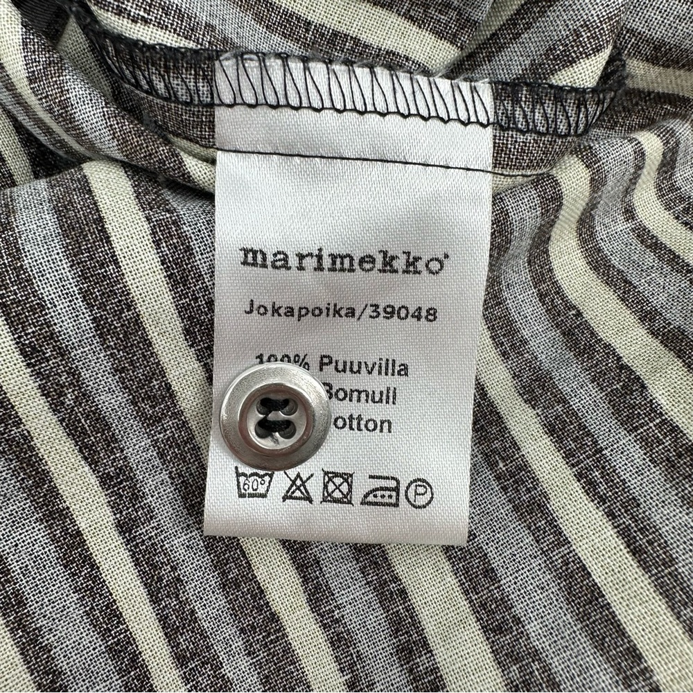 Marimekko Black and Cream Striped Button Down Shirt - Picture 7 of 16